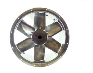 56JM/20/4/6/28/1Ph Long cased axial flow extract fan by Flakt Woods