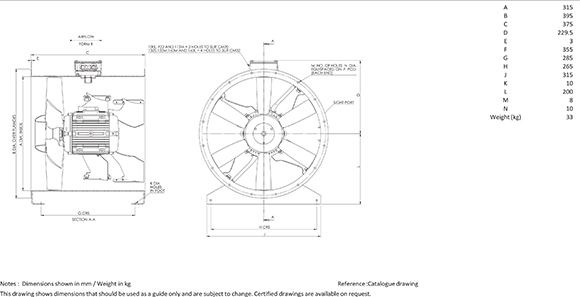 315mm Maxfan Compac Supplied With Inverter Speed