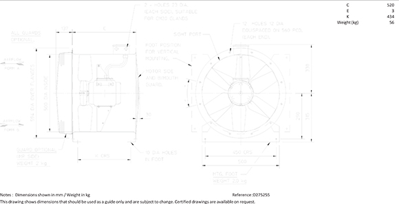 500mm Maxfan Compac High Supplied With Inverter Speed